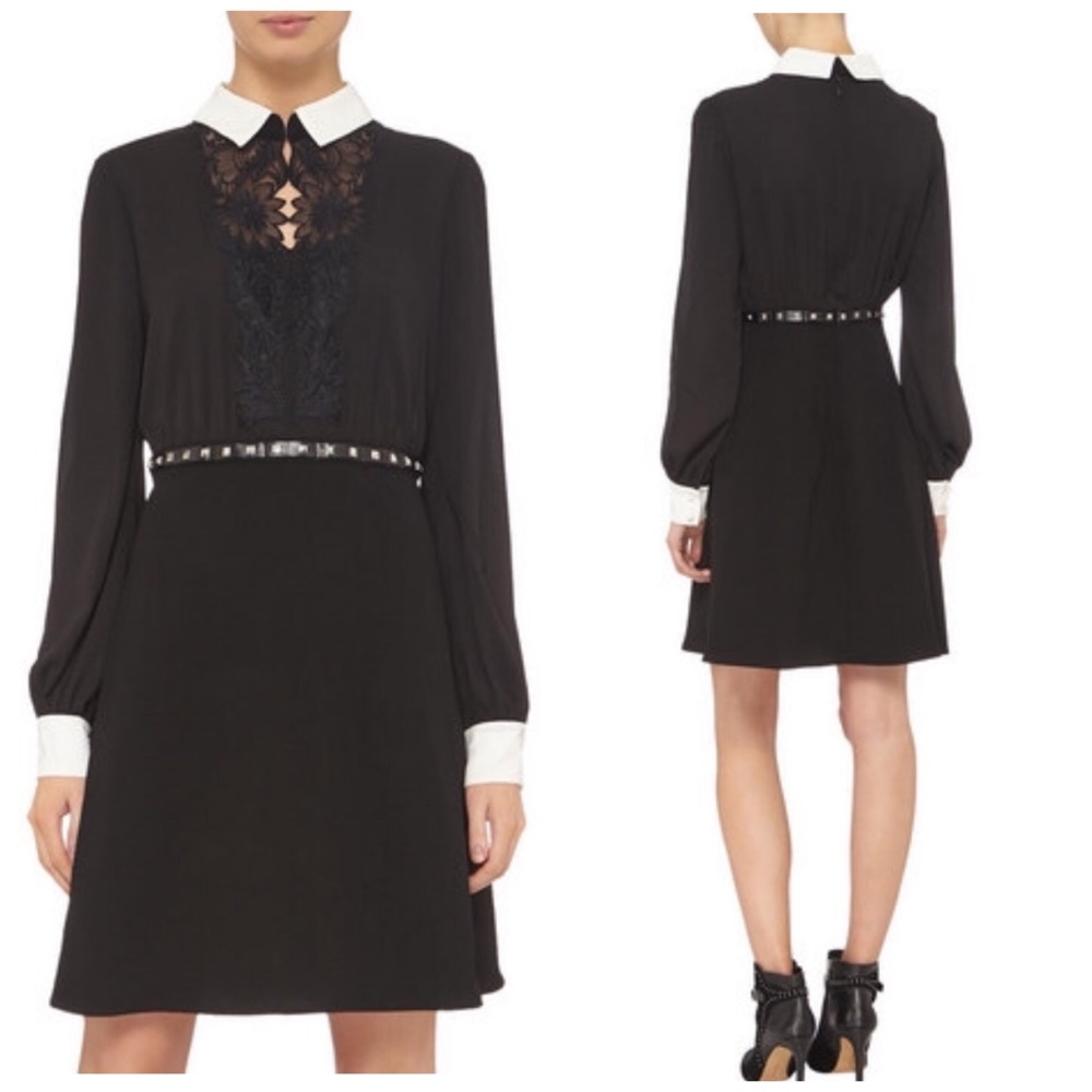 The Kooples Lace Yoke Collar Belted Dress 2